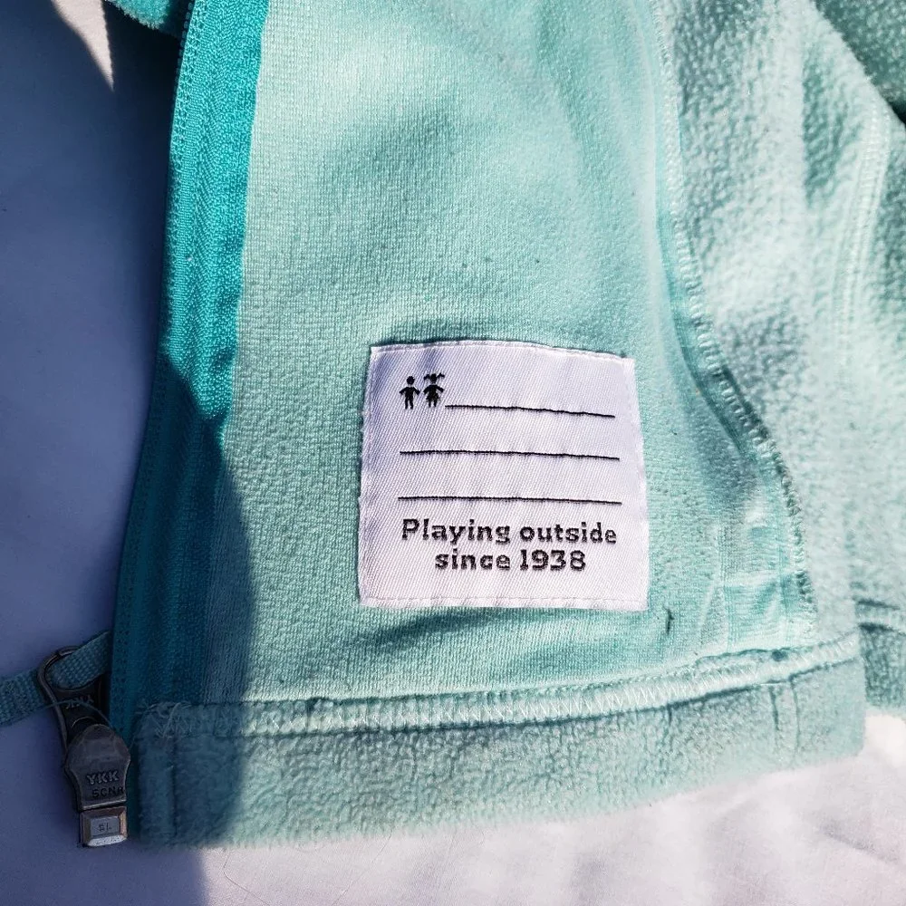 Fleece Jacket Zippered POCKETS Aqua Teal Spring Sz M COLUMBIA 2 Tone - Picture 6 of 13